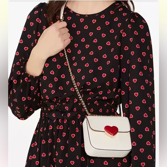 NWT-Kate Spade-SET-Heart❤️Hardware-Micro Flap Crossbody &❤️Keyfob/Bag Charm-$378 - Picture 13 of 16